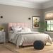 Three Posts™ Alissa Bed Upholstered in Pink/Black | 51 H x 56 W x 78 D in | Wayfair 08FAA57D40AD47CF9CDB799985953824