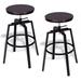 Steelside™ Reina Swivel Adjustable Height Bar Stool Wood/Metal in Black/Brown | 20.1 W x 20.1 D in | Wayfair A42367C7D87A412986F11DAF4BED63A8