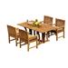 Rosecliff Heights Mastropietro 5 Piece Teak Outdoor Dining Set Wood/Teak in Brown/White | 31 H x 82 W x 36 D in | Wayfair