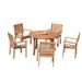 Rosecliff Heights Mashburn 6 Piece Teak Outdoor Dining Set Wood/Teak in Brown/White | 31 H x 48 W x 48 D in | Wayfair