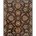Black 96 x 0.5 in Area Rug - Charlton Home® Hamill Floral Handmade Tufted Wool Area Rug Wool | 96 W x 0.5 D in | Wayfair