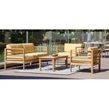 Rosecliff Heights Bendel Solid Wood Outdoor Coffee Table Wood in Brown/White/Yellow | 21 H x 48 W x 16.5 D in | Wayfair ROHE4543 40952119