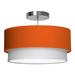 Seascape Lamps Luther 1 - Light Unique Drum Pendant, Linen in Orange | 7.5 H x 20 W x 20 D in | Wayfair SL_LUT20_O