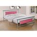 Latitude Run® Platform Bed Upholstered/Metal/Faux leather in Pink | 39 H x 55 W x 83 D in | Wayfair 91BD8319EA6040379CC6678FAB162970