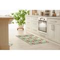 White 0.08 x 24 W in Kitchen Mat - Bayou Breeze Amelia Tropical Botanical Hibiscus Kitchen Mat Synthetics | 0.08 H x 24 W in | Wayfair