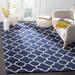 White 72 x 0.63 in Area Rug - Ebern Designs Teresita Deedie Circle Hand-Tufted Wool Dark Blue/Ivory Rug Wool | 72 W x 0.63 D in | Wayfair