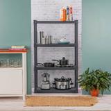 Sterilite 4 Shelf Unit, Heavy Duty, Easy Assembly Storage Unit, Organize Bins in Garage, Basement Plastic in Gray | Wayfair 01643V01