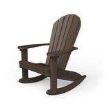 YardCraft Wisby Poly Plastic Rocking Adirondack Chair Plastic in Gray/Brown | 41 H x 31 W x 32 D in | Wayfair PAR-BZ
