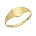 Fine Jewellery Elegant 9ct Yellow Gold Child's Heart Signet Ring Size H