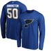 Men's Fanatics Branded Jordan Binnington Blue St. Louis Blues Authentic Stack Name & Number Long Sleeve T-Shirt