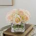 Rosdorf Park Roses Floral Arrangements & Centerpieces in Vase Polyester/Polysilk | 7.5 H x 7.5 W x 7.5 D in | Wayfair