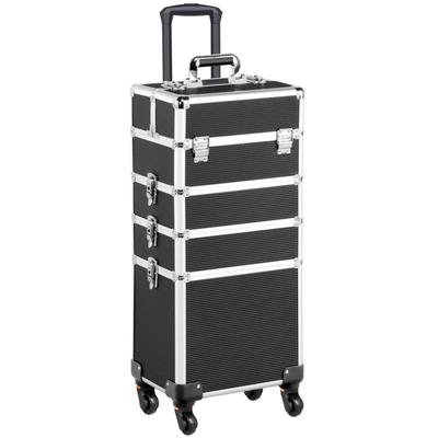 Yaheetech Kosmeikkoffer 4 in 1 Multikoffer Schmuckkoffer Friseurkoffer Schminkkoffer, Schwarz Image