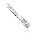 MENS 8MM Tapered Engraved Pattern Necktie Tie Clip Bar Slide Pin for Formal Business Wedding - Solid 925 Sterling Silver
