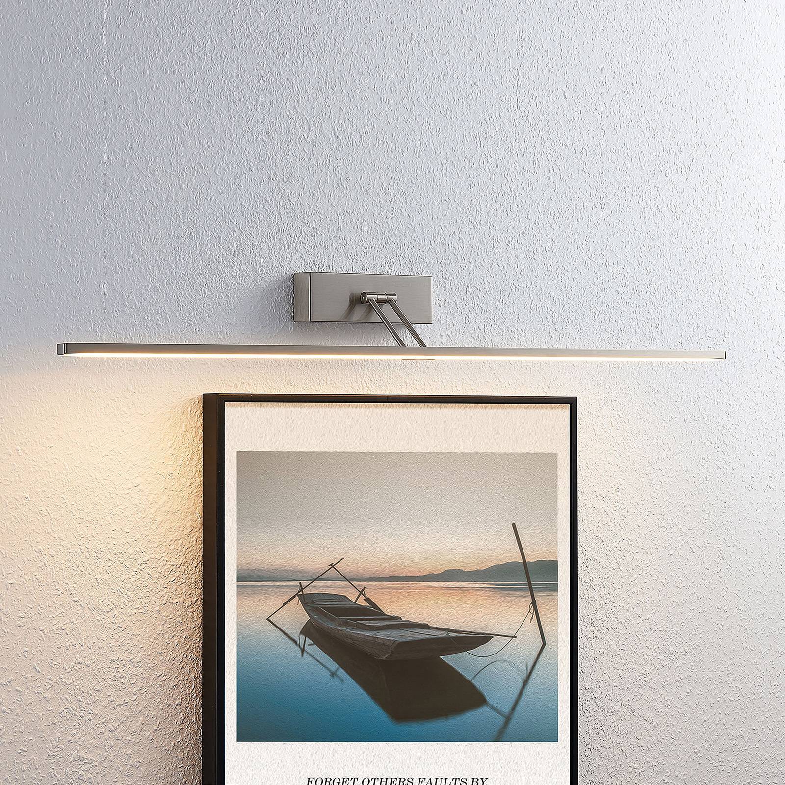 Lucande LED-Bilderleuchte Thibaud, 84 cm, nickel, Aluminium Thibaud, alu / grau / zink, für Wohn- / Esszimmer, Metall, Modern, Wandleuchte, Wandlampe Innen
