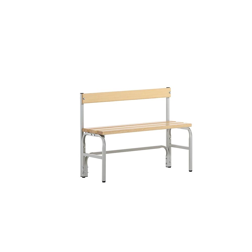 Banc de vestiaire mi-hauteur avec dossier, simple face Sypro