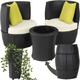 Tectake - Salottino in rattan e alluminio Nizza 2+1+1 - Arredo giardino, mobili da giardino, set da