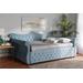 Baxton Studio Abbie Traditional & Transitional Light Blue Velvet Fabric & Crystal Tufted Full Size Daybed - Wholesale Interiors Abbie-Light Blue Velvet-Daybed-Full