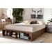 Baxton Studio Arthur Modern Rustic Ash Walnut Brown Finished Wood King Size Platform Bed /w Built-In Shelves - Wholesale Interiors MG6001-1S-Ash Walnut-4DW-King