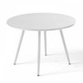 Table basse de jardin ronde en métal blanc 40 cm - Palavas - Blanc