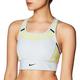 NIKE Women's Swoosh Sports Bra, Aura/Limelight/Azul Valeriana/Negro, X-Small