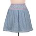 Delhi Spring in Wedgwood,'Feminine Blue Miniskirt in Embroidered Cotton'