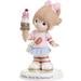 Precious Moments Grandma You're the Sweetest Girl w/ Ice Cream Cone Bisque Porcelain Figurine Porcelain/ in Brown/Pink | Wayfair 193016