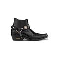 TruClothing Mens Real Leather Cowboy Ankle Boots Chain Western Heel Dancing - black 9