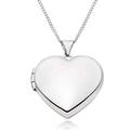 Alexander Castle 925 Sterling Silver Locket Necklace for Women Girls - 4 Photos - 20mm x 20mm Heart Locket with 18" Silver Chain & Jewellery Gift Box