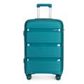 Kono Suitcase Large Hand Luggage Lightweight PP Material Suitcase with 4 Spinner Wheels and TSA Lock(Turquoise Blue, L(76cm, 83L))