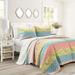 Royal Empire Quilt Blue/Coral 3PC Set Full/Queen - Lush Decor 16T004630