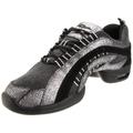 Sansha Damen Electron Canvas Tanzschuh, schwarz/silberfarben, 7 UK Men/ 10 UK Women