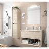 Meuble de salle de bain suspendu 80 cm marron Caledonia avec un tiroir et un espace 80 cm - Avec