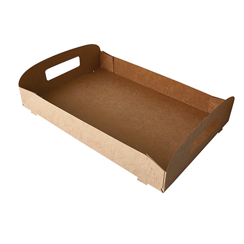 Papstar 60 Tragetabletts, Pappe "pure" 4,5 cm x 54,4 cm x 36,6 cm braun "100% Fair" Image