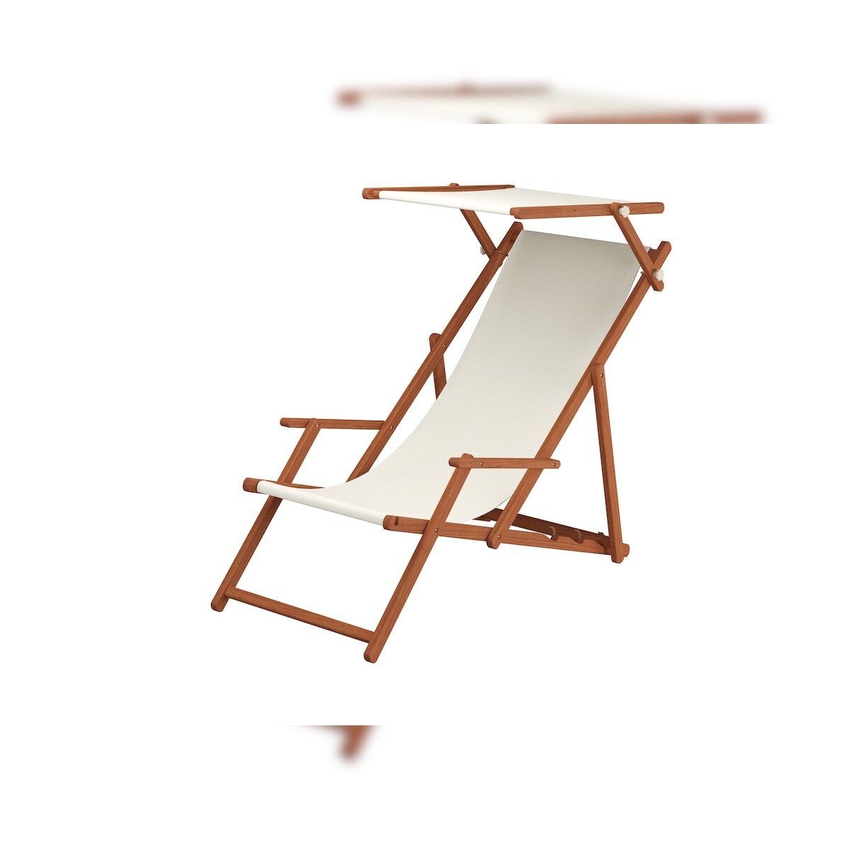 Erst-Holz Sonnenliege weiß Liegestuhl Sonnendach Gartenliege Deckchair Holz Gartenmöbel Buche 10-303 S Image
