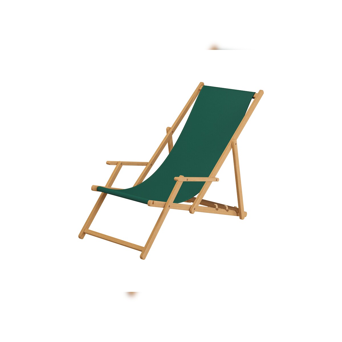 Erst-Holz Liegestuhl Gartenliege grün Sonnenliege Kissen Strandliege Holz Deckchair Gartenmöbel 10-304NKD Image