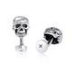 Kuzzoi Men's Skull Cufflinks 925 Sterling Silver Oxidised Cufflinks for Shirt Men Gift for Wedding and Birthday 1002561020, Sterling Silver