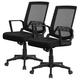 Yaheetech Set of 2 Ergonomic Desk Chair Adjustable Office Chair Mid-Back Study Task Chair with Back Support for Home Work or Study