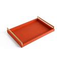 Coffee Table Decorative Tray Orange PU Leather with Gold Leaf Metal Handles (Havana Orange)