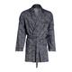 Revise RE-509 Elegant Men's Dressing Gown - Short - 100% Cotton– Black/Grey – M