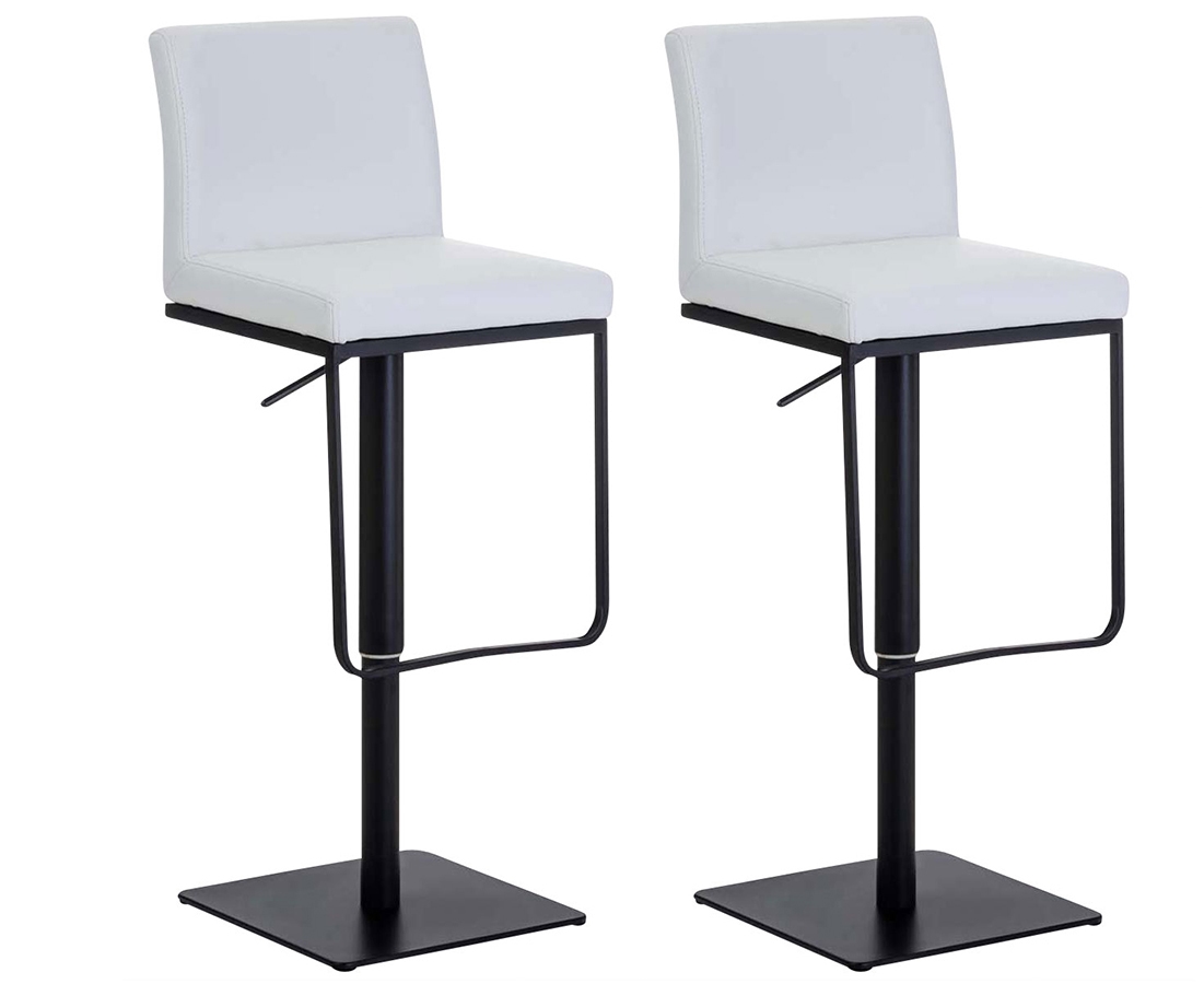 CLP 2er Set Barhocker Panama Kunstlederbezug weiß/schwarz Image