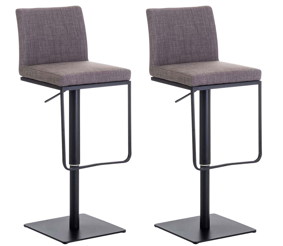 CLP 2er Set Barhocker Panama Stoffbezug grau/schwarz Image