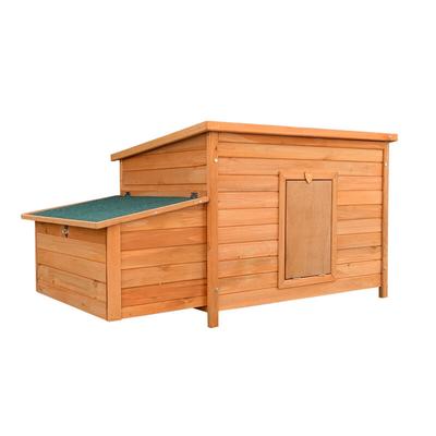Wiltec Hühnerstall 1360 x 740 x 700 mm rotbraun mit Nistkasten aus Holz, Hühnerhaus mit Image