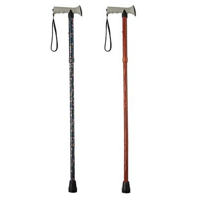 Walking Stick Wood Comfort Grip Black H83-93cm
