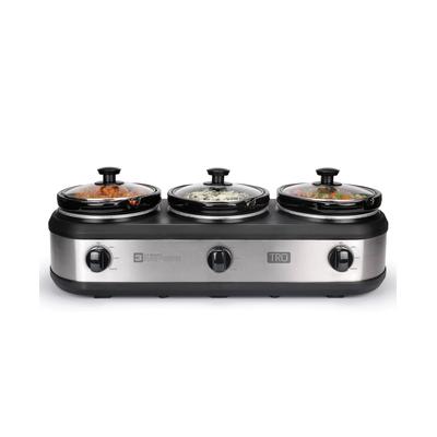 Tru 3 x 1.5-Quart Triple Slow Cooker - Silver