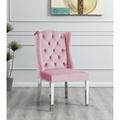 Rosdorf Park Elmina Tufted Velvet Side Chair Upholstered/Velvet in Pink | 41 H x 23 W x 27 D in | Wayfair 47C2042EBA0E4A41AE53B88F99751B58