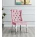 Rosdorf Park Elmina Tufted Velvet Side Chair Upholstered/Velvet in Pink | 41 H x 23 W x 27 D in | Wayfair 47C2042EBA0E4A41AE53B88F99751B58