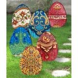 The Holiday Aisle® 6 Piece Easter Eggs Figurine Set Wood in Blue/Brown/Red | Wayfair 47DBED44E7564D1DA9E376E3CA6CA8F3