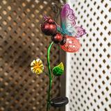 Rosalind Wheeler Aliya Butterfly Garden Stake Metal in Red | 19.76 H x 4.47 W x 9.06 D in | Wayfair 71B9FEC0E6B345308CF88BD1ABCAD6A7