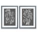 Gracie Oaks 'Graphic Foliage III' by Antonyus Bunjamin (Abe) - 2 Piece Picture Frame Painting Print Set Paper, in Gray/Green | Wayfair