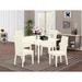 Ophelia & Co. Dighton Drop Leaf Rubberwood Solid Wood Dining Set Wood/Upholstered in White | Wayfair 9445CD7DBBC84B0CB4012504C5FCA207